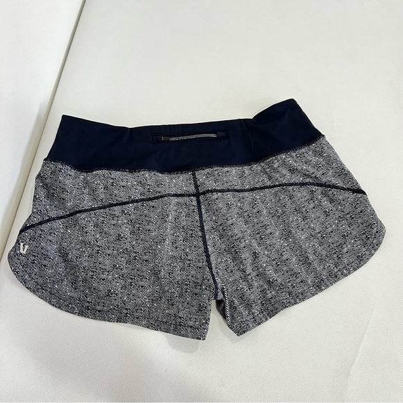 Vouri Running Shorts Size Small Navy Blue Gray Printed Built-In Brief 2" Inseam - Picture 7 of 10